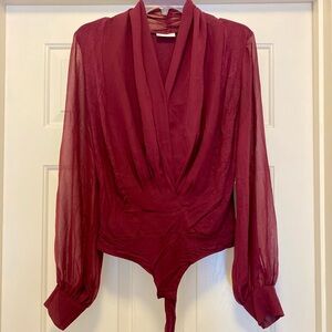 Elegant Burgundy Women's Top, size S